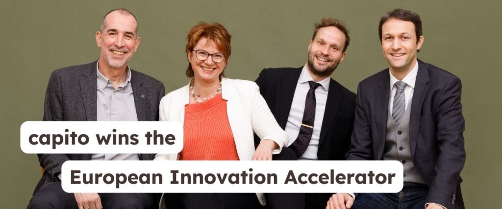 capito wins the European Innovation Accelerator. In the Photo from left to right: Klaus Candussi, Walburga Fröhlich, Paul Mayer, Ernst Stelzmann