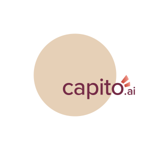 Ein runder Kreis mit dem Logo "capito.ai" darin.
