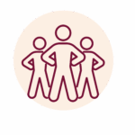 Team Management Ein Icon von mehreren Figuren, die nebeneinander stehen.