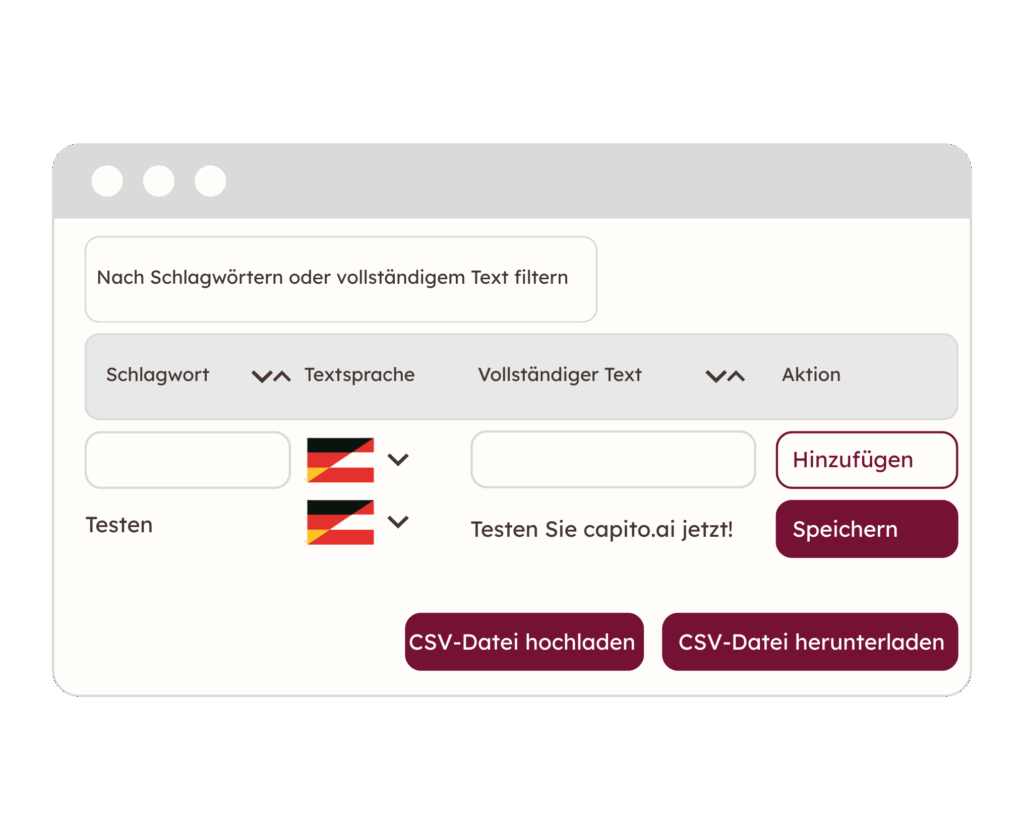capito.ai Textbausteine Eine Grafik von der Anpassung "Textbausteine" vom KI-Tool capito.ai