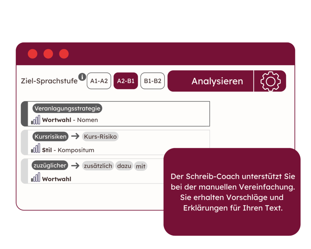 capito.ai Schreib-Coach Eine Grafik von der Funktion "Schreib-Coach" vom KI-Tool capito.ai