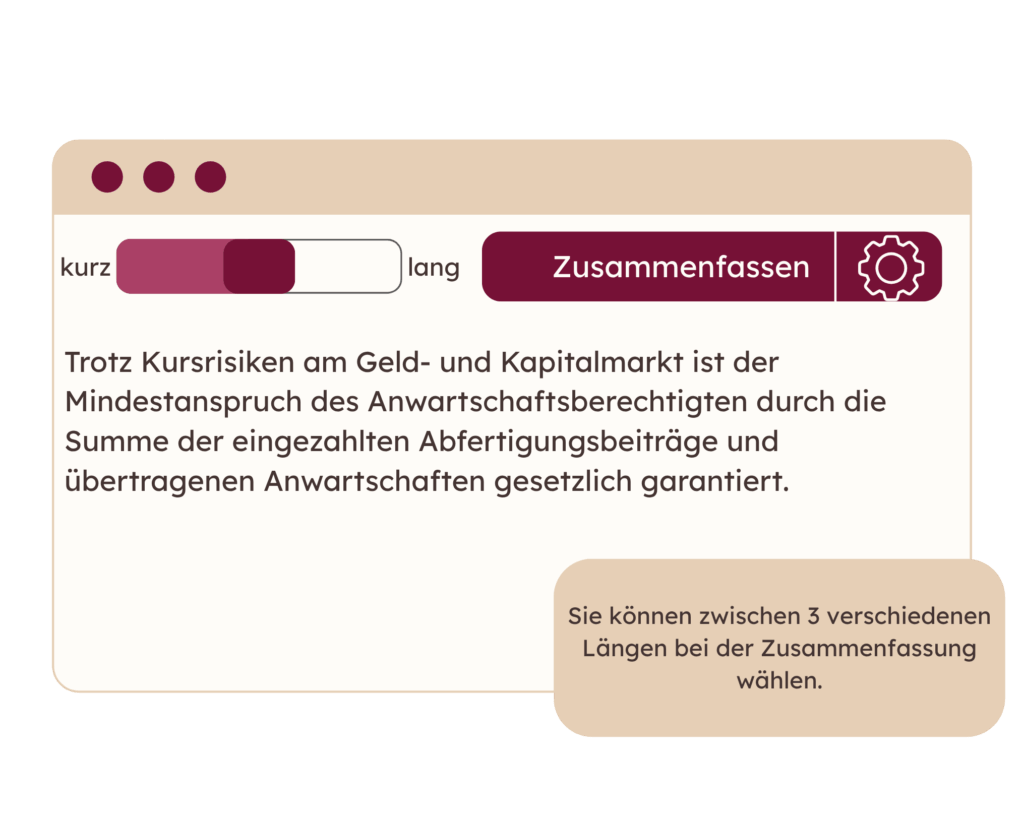 capito.ai Zusammenfassung Eine Grafik von der Funktion "Zusammenfassen" vom KI-Tool capito.ai