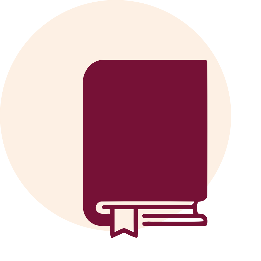 Ein Icon mit einem Buch.