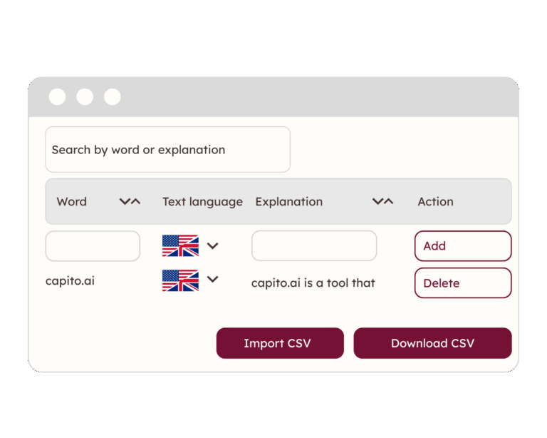 capito.ai Dictionary (1) A graphic of dictionary on capito.ai
