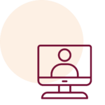 Ein Icon von einem Bildschirm. Auf dem Bildschirm ist eine Figur.