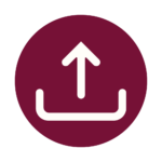 Ein Icon von einem Pfeil, der nach oben zeigt. Das soll Upload darstellen.