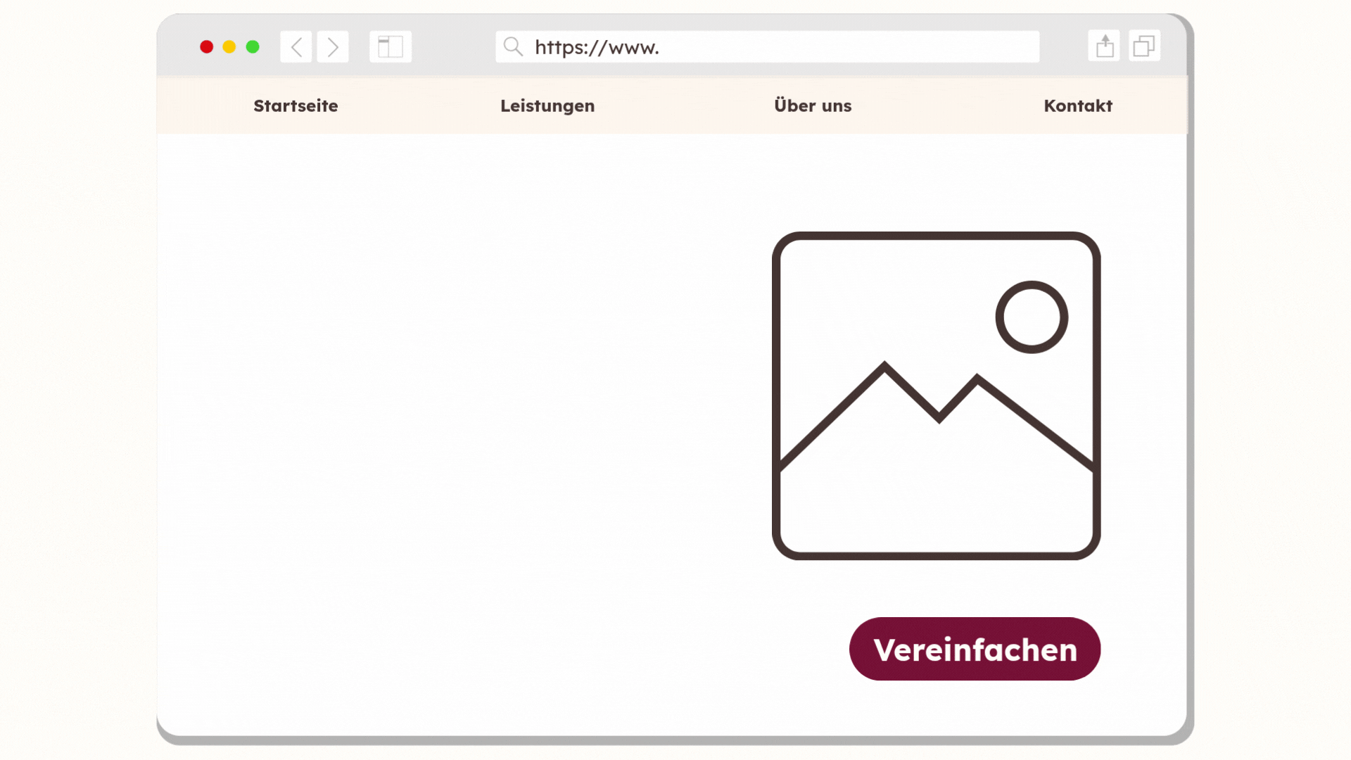 Eine Animation, die zeigt, wie der capito.ai switch funktioniert. Zuerst wird auf der Website ein schwer verständlicher Text gezeigt. Dann wird auf Vereinfachen geklickt. Danach ist der Text leicht verständlich.
