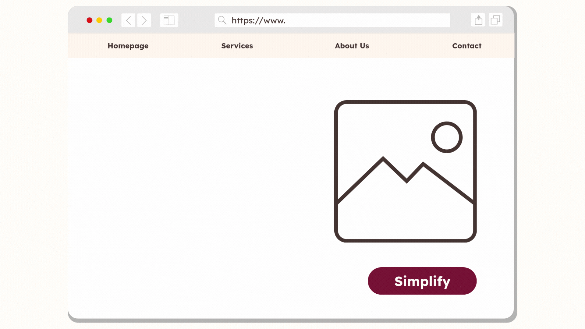 An animation showing how the capito.ai switch works. First, a difficult-to-understand text appears on the website. Then, the “Simplify” button is clicked. After that, the text is easy to understand.