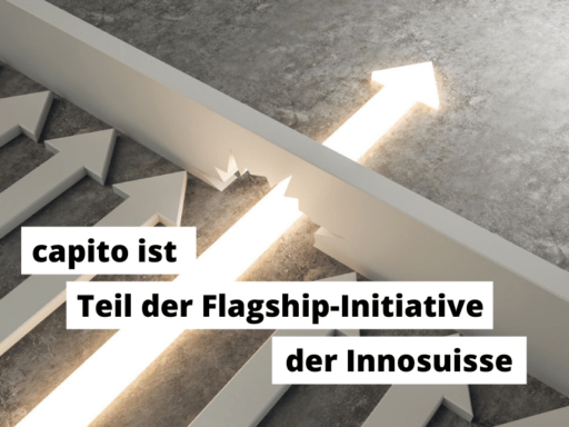 Bild von Pfeilen mit Text: "capito ist Teil der Flagship-Initiative der Innosuisse"