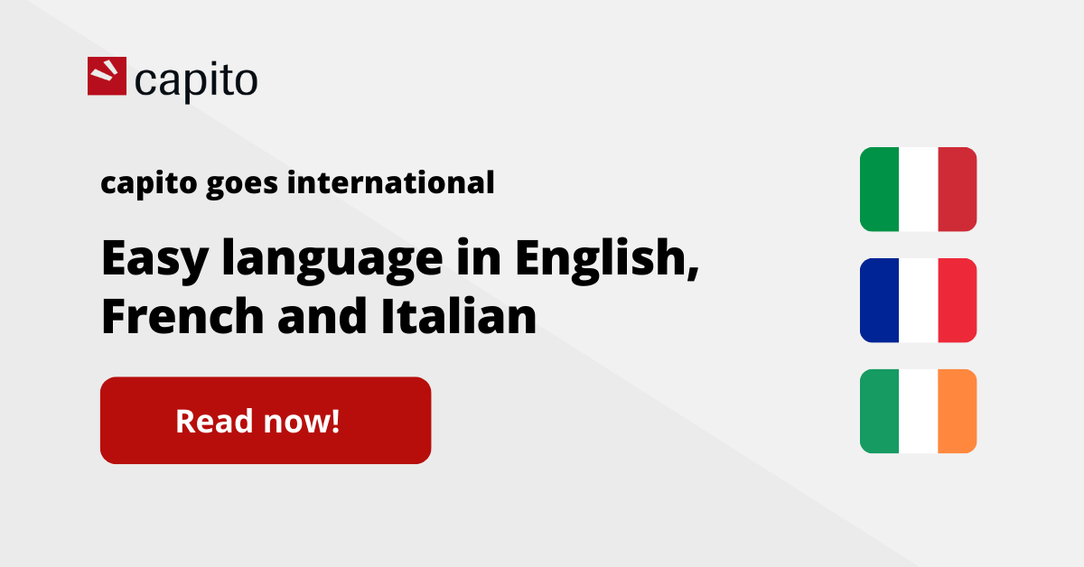 Easy language in English, French, Italian capito goes international