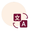 Übersetzung Ein Icon von einem Buchstaben und einem Schriftzeichen.
