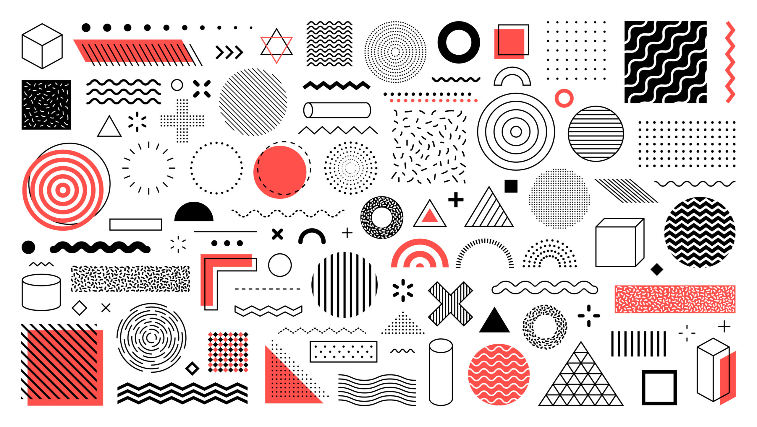 Barrierefreie Grafiken - Bild aus verschiedenen Mustern in schwarz und rot - capito